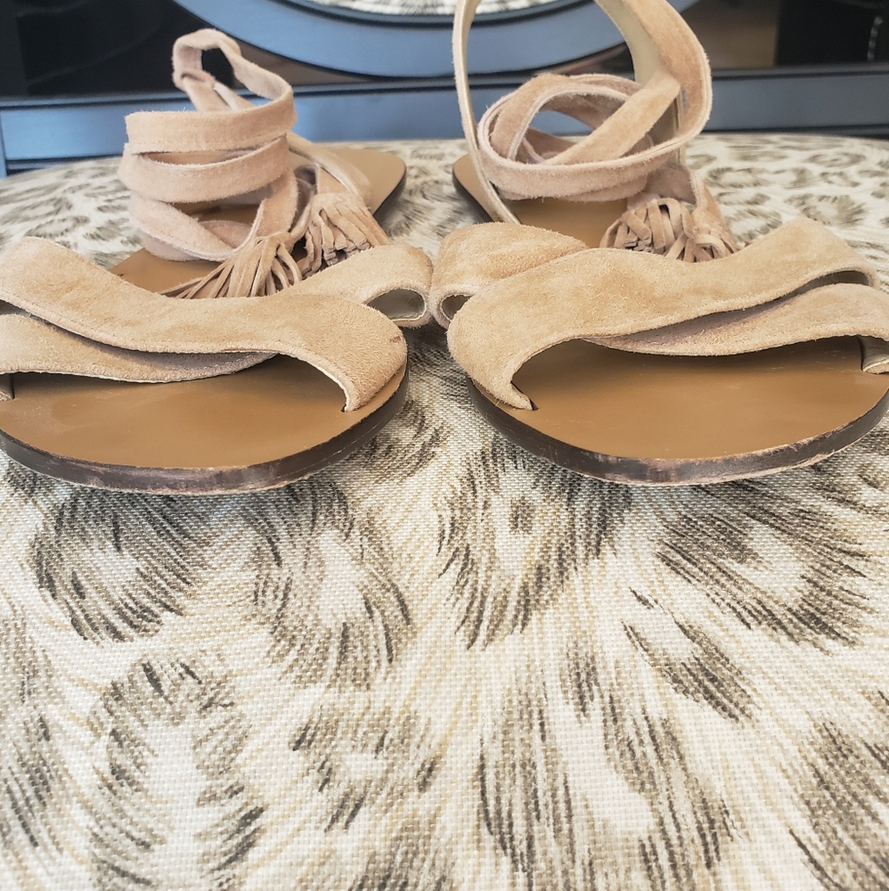 J.Crew Leather Crisscross Wrap sandal 8.5 - Picture 2 of 6